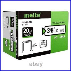 Meite 20 Gauge 1/2-Inch Crown Stainless Upholstery Staples Anti-Rust (5,000)