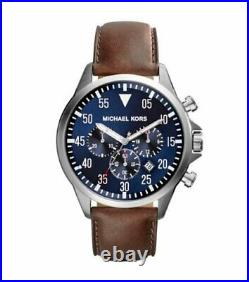 Michael Kors Men's Gage MK8362 Chronograph Stainless Steel Brown Leather Strap