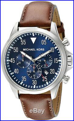 Michael Kors Men's Gage Quartz 100m Stainless Steel/Brown Leather Watch MK8362