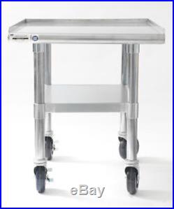 NAKS 24x27 16 Gauge Stainless Steel Equipment Stand with Undershelf and Casters