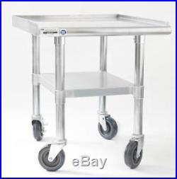 NAKS 24x27 16 Gauge Stainless Steel Equipment Stand with Undershelf and Casters
