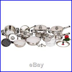 NEW 28pc 12-Element High-Quality, Heavy-Gauge Stainless Steel Cookware Set