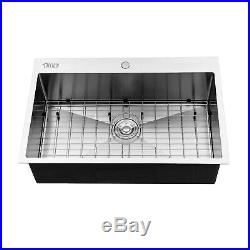 NEW 33 x 22 x 9 Stainless Steel Single Bowl 16 Gauge Kitchen Sink Undermount