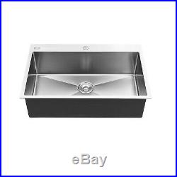NEW 33 x 22 x 9 Stainless Steel Single Bowl 16 Gauge Kitchen Sink Undermount