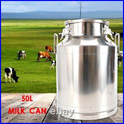 NEW 50L 13.25Gallon Stainless Steel Milk Can Heavy Gauge 380mm/15'' Tote Jug USA