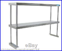 NEW 72x16 Double Over Shelf 430 Stainless Steel Top 18 Gauge Legs NSF #6169
