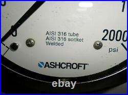 NEW IN BOX Ashcroft Duralife Stainless Steel Pressure Gauge Type 1009 2000Psi