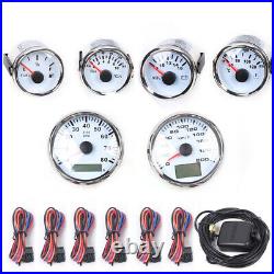 NEW Universal 6 Gauge Set With Red LED Gauges&Stainless Steel Plate For Car Boat