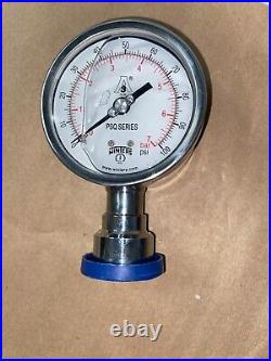 NEW Winters PSQ Series 4 in. Dial AP Stainless Steel Sanitary Gauge 100 PSI