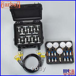 New 5 Gauge Hydraulic Pressure Test Kit With 5 Hose 13 Coupling 14 Tee Connectors