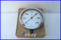 New Ashcroft 316 Stainless Steel Press Gauge 0-6000 Psi Q-586