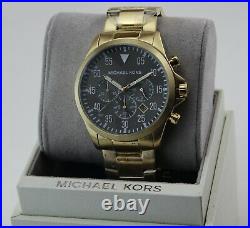 New Authentic Michael Kors Gage Gold Black Chronograph Men's Mk8361 Watch