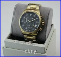 New Authentic Michael Kors Gage Gold Black Chronograph Men's Mk8361 Watch
