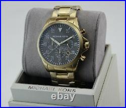 New Authentic Michael Kors Gage Gold Black Chronograph Men's Mk8361 Watch