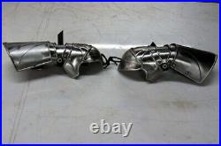New Blackened 18 Gauge Steel Medieval Mittens Pair Of Bracers Gauntlets Gloves