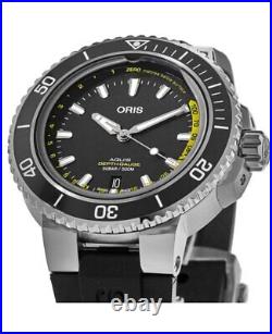 New Oris Aquis Depth Gauge Black Dial Men's Watch 01 733 7755 4154-Set RS