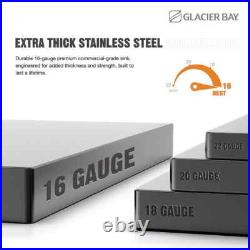 New? Professional Zero Radius 17 in. Drop-inSingle Bowl 16 Gauge Stainless Steel
