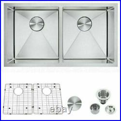 New Stainless Steel Double Bowl Undermount Kitchen SInk 33 Handmade 18Gauge 304