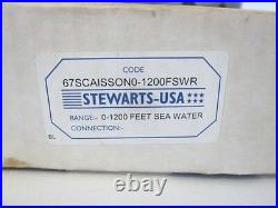 New Stewarts USA 0-1200 Feet Sea Water Stainless Steel Gauge 6 67S Caisson
