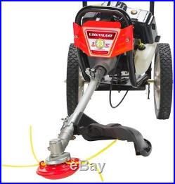 Outdoor Gas String Trimmer Mower Wheeled Recoil Start 12 Gauge Steel 2 Cycle