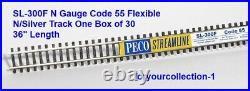 PECO SL-300F N Gauge Code 55 Flexible N/Silver Track One Box of 30 36 Length