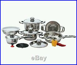 Pots And Pans Chef's Secret 12pc 9-Ply Heavy-Gauge Stainless Steel Cookware Set