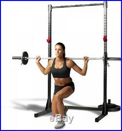 Power Squat Rack 12 & 14-Gauge Powder-Coated Steel Home Gym Fitness Rack