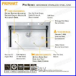Primart 33 x 22 inch Drop-in 16 Gauge Stainless Steel Topmount Kitchen sinks