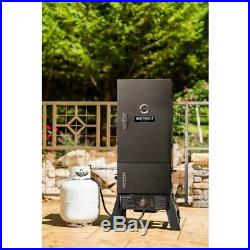 Propane Smoker 15400 BTU Dual Fuel Built-in Temperature Gauge 2-Door 4-Rack