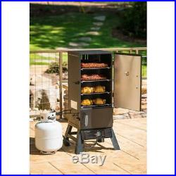 Propane Smoker 15400 BTU Dual Fuel Built-in Temperature Gauge 2-Door 4-Rack