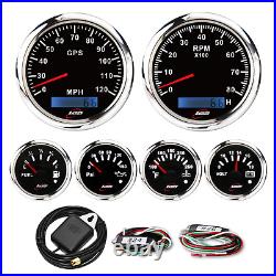 RACETECH 6 Gauge Set 7 Color Black Marine Instrument SPEEDOMETER 240-33 Ohm