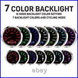 RACETECH 6 Gauge Set 7 Color Black Marine Instrument SPEEDOMETER 240-33 Ohm