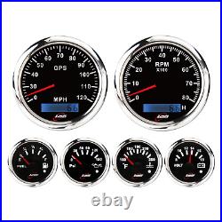 RACETECH 6 Gauge Set 7 Color Black Marine Instrument SPEEDOMETER 240-33 Ohm