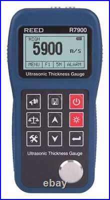 REED INSTRUMENTS R7900 Ultrasonic Thickness Gauge, Steel, 5MHz