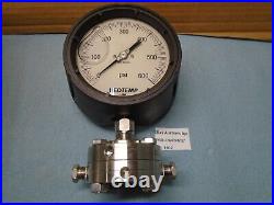 Reotemp PT45P1A2P23-G-P Process 4.5 Pressure Gauge 1/2 NPT 316SS 0-600psi I12