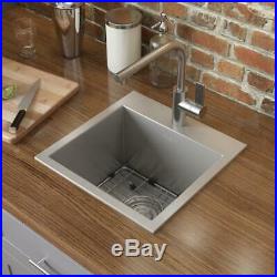 Ruvati 15 x 15 inch Drop-in Topmount Bar Prep Sink 16 Gauge Stainless Steel