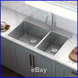 Ruvati 33 x 22 inch Drop-in Topmount Kitchen Sink 16 Gauge Stainless Steel