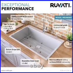 Ruvati RVH8005 33 x 22 Drop-in Tight Radius 16 Gauge Topmount Kitchen Sink