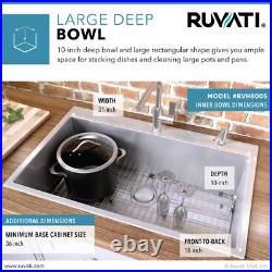 Ruvati RVH8005 33 x 22 Drop-in Tight Radius 16 Gauge Topmount Kitchen Sink