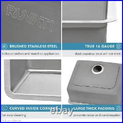 Ruvati RVM5916 18-inch Undermount Bar Prep Kitchen Sink 16 Gauge S. Steel