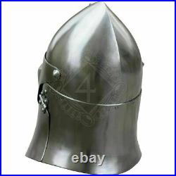 SCA HNB 16 Gauge Steel Medieval Tournament Closed visor helmet with collar flaps