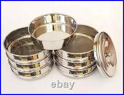 SS Sieves Heavy Gauge Standard Testing Set of 7 With Lid & Pan