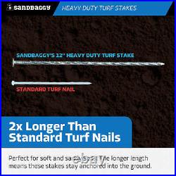 Sandbaggy 12 in. Heavy Duty Galvanized Spiral Artificial Turf Nails 1 Ga Steel