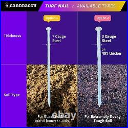 Sandbaggy 6 in. Heavy Duty Galvanized Spiral Artificial Turf Nails 3 Ga Steel