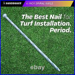 Sandbaggy 6 inch Galvanized Artificial Turf Nails Spiral Landscape Spikes