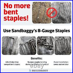 Sandbaggy 8 GAUGE Landscape Staples 40% Thicker SOD Staples Garden Stakes