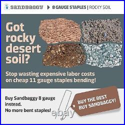 Sandbaggy 8 GAUGE Landscape Staples 40% Thicker SOD Staples Garden Stakes