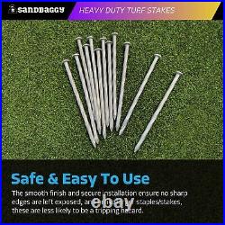 Sandbaggy 8 in. Heavy Duty Galvanized Spiral Artificial Turf Nails 4 Ga Steel