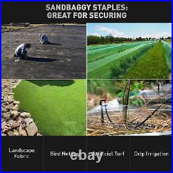 Sandbaggy 9 Gauge 6 GALVANIZED Landscape Staples SOD Fabric Pins - RUST-FREE