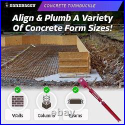 Sandbaggy Adjustable Concrete Turnbuckle Form Aligner with 5 x 3 Bent Plate
